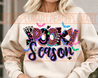 Spooky season png sublimation design download, Halloween png, Retro Halloween png, Spooky season png, Halloween sublimation design download