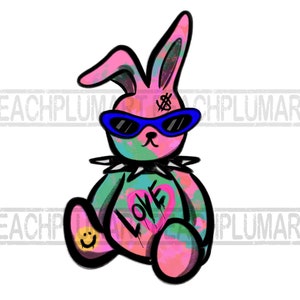 Grunge bunny png, hip hop bunny png, easter bunny png, easter sublimation design download, cool easter bunny png, easter digital downloads