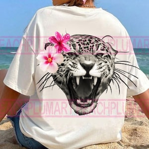 Floral Leopard PNG, Hibiscus Leopard PNG, Trendy Hibiscus Tee, Summer Vibes PNG, cute Summer Designs, Leopard Print T shirt Sublimations