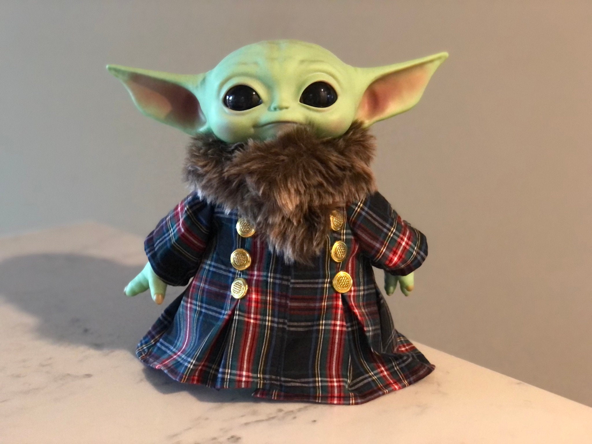 Baby Yoda Robe Tartan Robe Baby Yoda Baby Yoda Outfit Cute Etsy