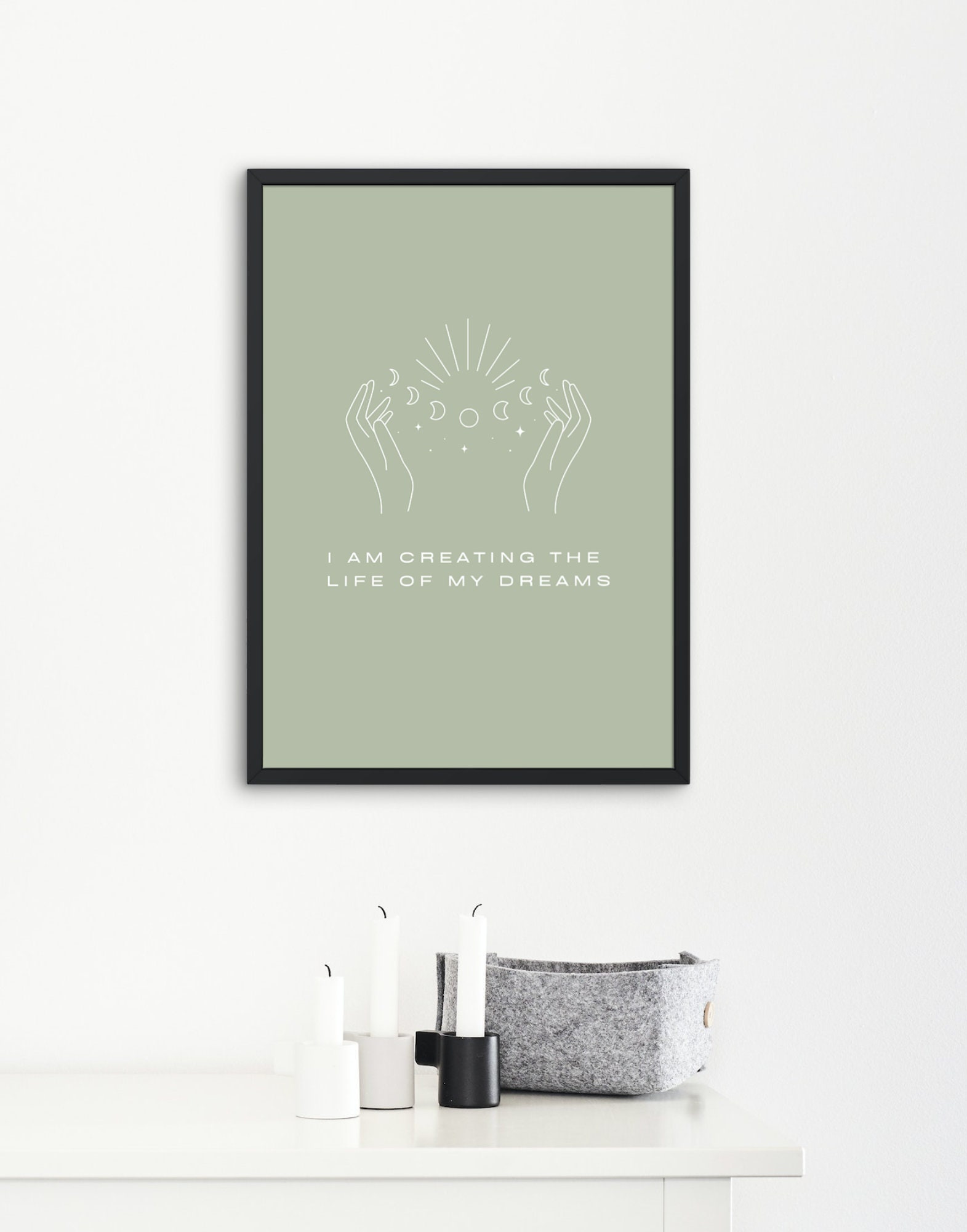 Printable Affirmation Wall Art - I Am Creating the Life of My Dreams ...