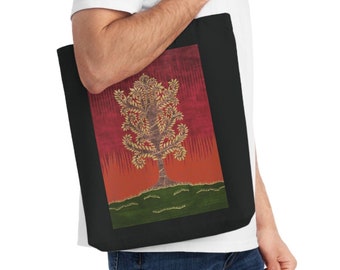 Ashen Tree (Autumn version) Tote - Woven Tote Bag - Eco-friendly recycled cotton bag