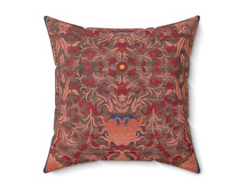 Reincarnation (Fire Opal) Cushion - Square Throw Pillow and Cover