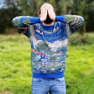 Unisex Knitted Sweater Tree of the Lakes Summer Noon Crewneck Classic Fit image 4