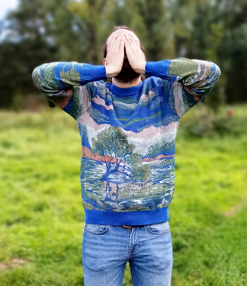 Unisex Knitted Sweater Tree of the Lakes Summer Noon Crewneck Classic Fit image 4