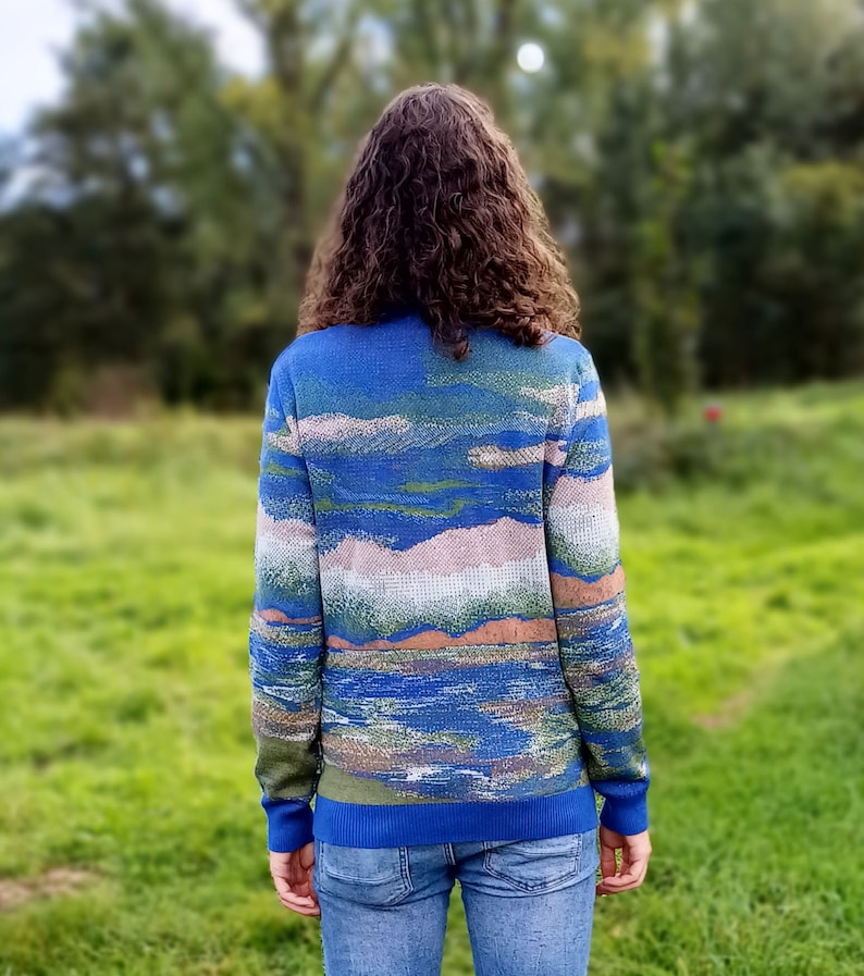 Unisex Knitted Sweater Tree of the Lakes Summer Noon Crewneck Classic Fit image 3