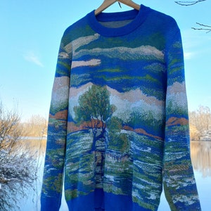 Unisex Knitted Sweater Tree of the Lakes Summer Noon Crewneck Classic Fit image 7