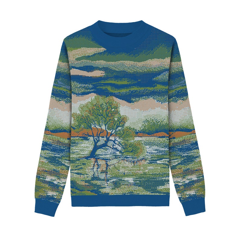 Unisex Knitted Sweater Tree of the Lakes Summer Noon Crewneck Classic Fit image 2