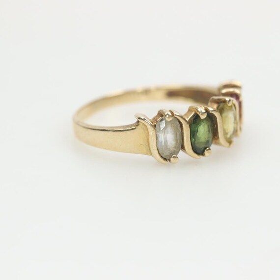 14K Gold Multicolored Stone Ring, AKA Mothers Ring - image 2