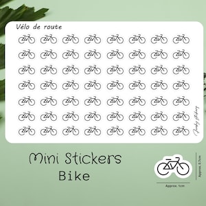 Planche de stickers mini vélos de route - Mini icon - Planner stickers - Bullet Journal - Bujo - Minimal - Kiss-cut Pocket mini bike