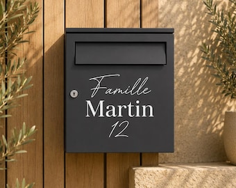 Cassetta postale personalizzata in vinile – Nome e numero di famiglia opzionali, adesivo per esterni