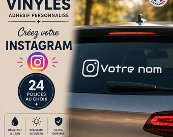 Custom Instagram Sticker – Instagram Logo + Name for Car, Motorcycle, Helmet, Shop Window | Custom Adhesive Vinyl