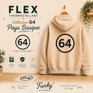 Ronde 64 Baskische hitteoverdrachtsvinyl - Strijkapplicatie voor t-shirts, sweatshirts, hoodies en draagtassen - Baskisch motief