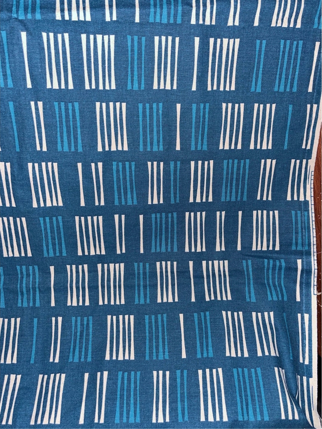 Vintage Batik Fabric in Sea Blues. 30 X 50 Canvaslike Material but