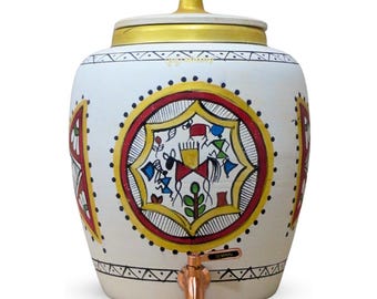 Handmade Earthen Clay Water Pot, Rocking Horse Design, 11 Liters