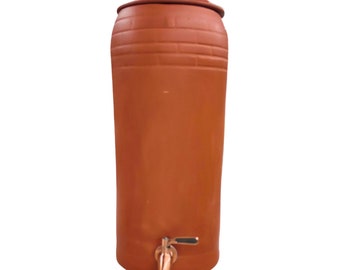 Handmade Terracotta Water Dispenser with Metal Tap, 10 Liters