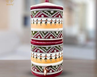 Handmade Terracotta Clay Water Filter, Dancing Doll Design, 20L