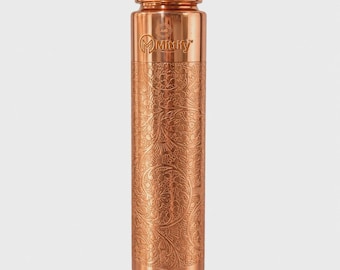 MITTIFY REGALIA™ — Pure Copper Water Bottle, 100% Copper Bottle, Engraved Copper Bottle,