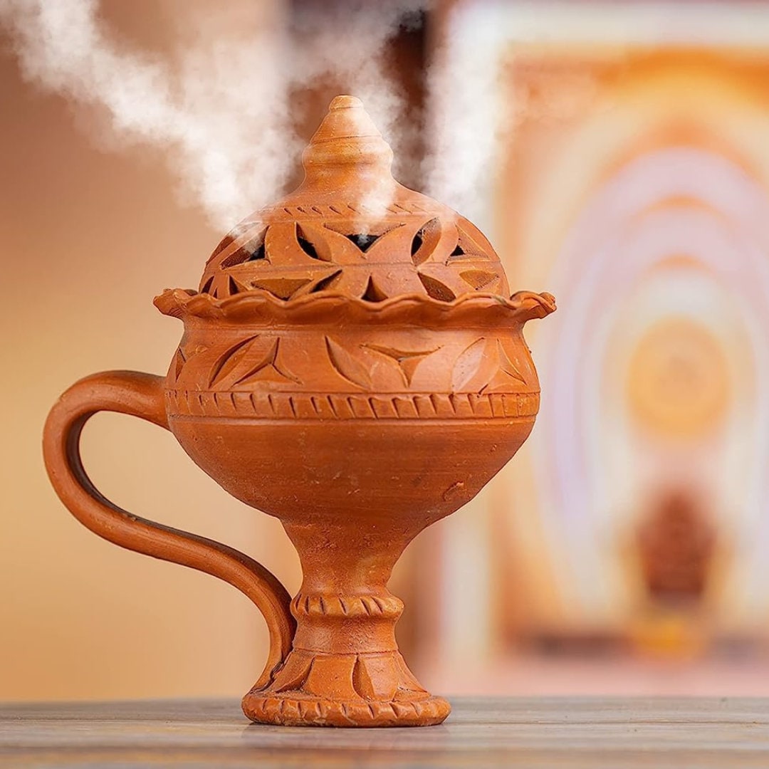 Handcrafted Terracotta Incense Burner, Home Pooja Decor - Etsy