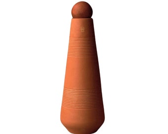 Handcrafted Terracotta Water Bottle with Sphere Stopper | 650 ml