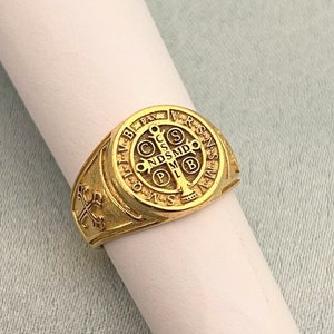 Bague symbole de Saint Benoît, bague motard BOBIJOO en argent sterling 925, excellent cadeau pour homme et femme