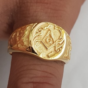 Handmade Master Mason Ring, Masonic Ring, Freemason ring, 925 sterling silver ring.