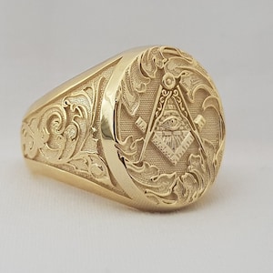 Handmade Master Mason evil eye Ring, Masonic Ring, Freemason ring, 925 sterling silver ring.