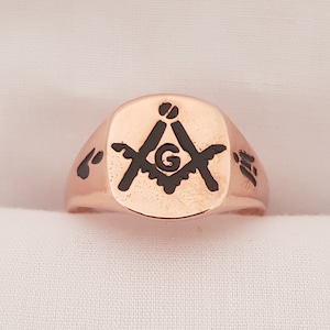 Handmade Master Mason Ring, Masonic Ring, Freemason ring, 925 sterling silver ring.