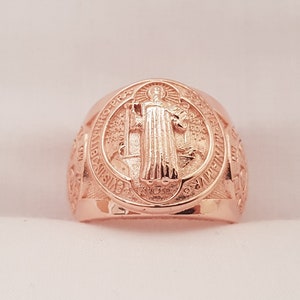 Saint Benedict Symbol ring, 925 sterling silver BOBIJOO biker ring, great gift for men and women