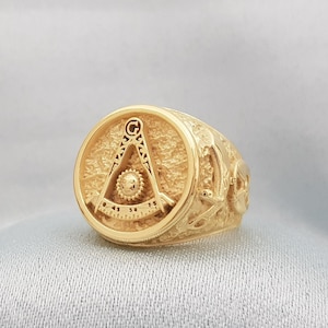 Handmade Past Master Mason Ring, Masonic Ring, Freemason ring, 925 sterling silver ring.