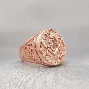 Handmade Master Mason Ring, Masonic Ring, Freemason ring, 925 sterling silver ring.