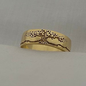 14k gold filled tree of life band ring, tree of life band, tree of life ring, tree of life wedding band.