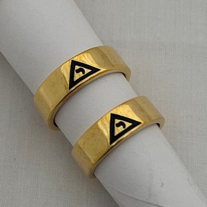 14k vergoldeter Scottish Rite Freimaurer Ring. Masonic Freimaurer Ringschiene mit Virtus Junxit Mors Non Separabit