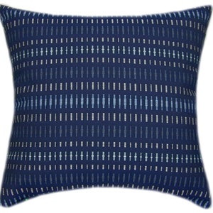 Sunbrella® Esti Indigo Pillow Cover 14x14 - (Discontinued) Sunbrella Outdoor Pillow Cover, Decorative Pillow Cover, Hidden Zipper