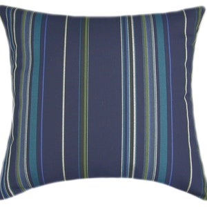 Sunbrella® Stanton Lagoon Pillow Cover - Sunbrella Outdoor Pillow Cover, Decorative Pillow Cover, Hidden Zipper