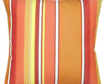 Sunbrella Dolce Mango Pillow Cover - Striped Outdoor Decor