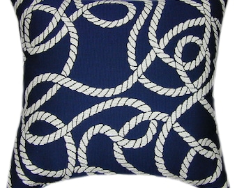Sunbrella® Maritime Nautical Pillow Cover - Sunbrella Outdoor Pillow Cover, Decorative Pillow Cover, Hidden Zipper
