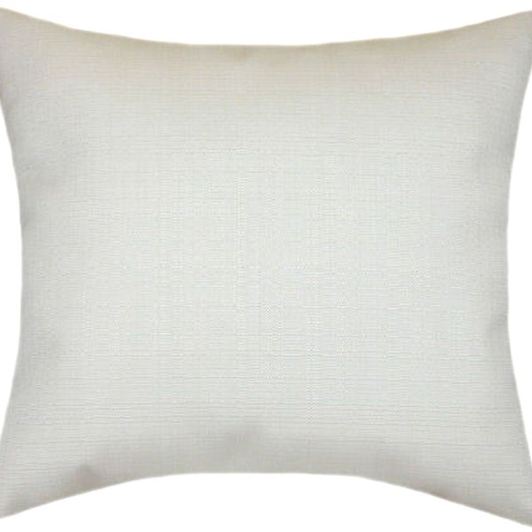 Sunbrella® Linen Natural White Pillow Cover - Sunbrella® Outdoor Pillow Cover, Decorative Pillow Cover, Hidden Zipper