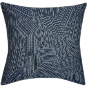 Sunbrella® Leaf Structure Indigo Pillow Cover - Sunbrella Outdoor Pillow Cover, Decorative Pillow Cover, Hidden Zipper