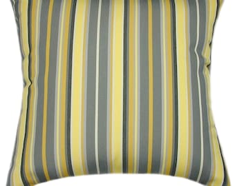 Sunbrella® Foster Metallic Stripe Pillow Cover – Yellow, Grey, Black