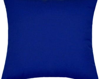 Sunbrella True Blue Pillow Cover - Indoor/Outdoor Decorative Pillow