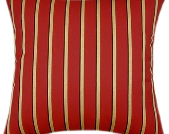 Sunbrella Harwood Crimson Stripe Pillow Cover - Indoor/Outdoor Decor