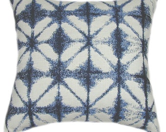 Sunbrella® Midori Indigo Pillow Cover - Sunbrella Outdoor Pillow Cover, Decorative Pillow Cover, Hidden Zipper