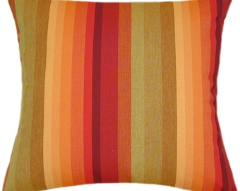 Sunbrella Astoria Sunset Pillow Cover – Striped Indoor/Outdoor Decor