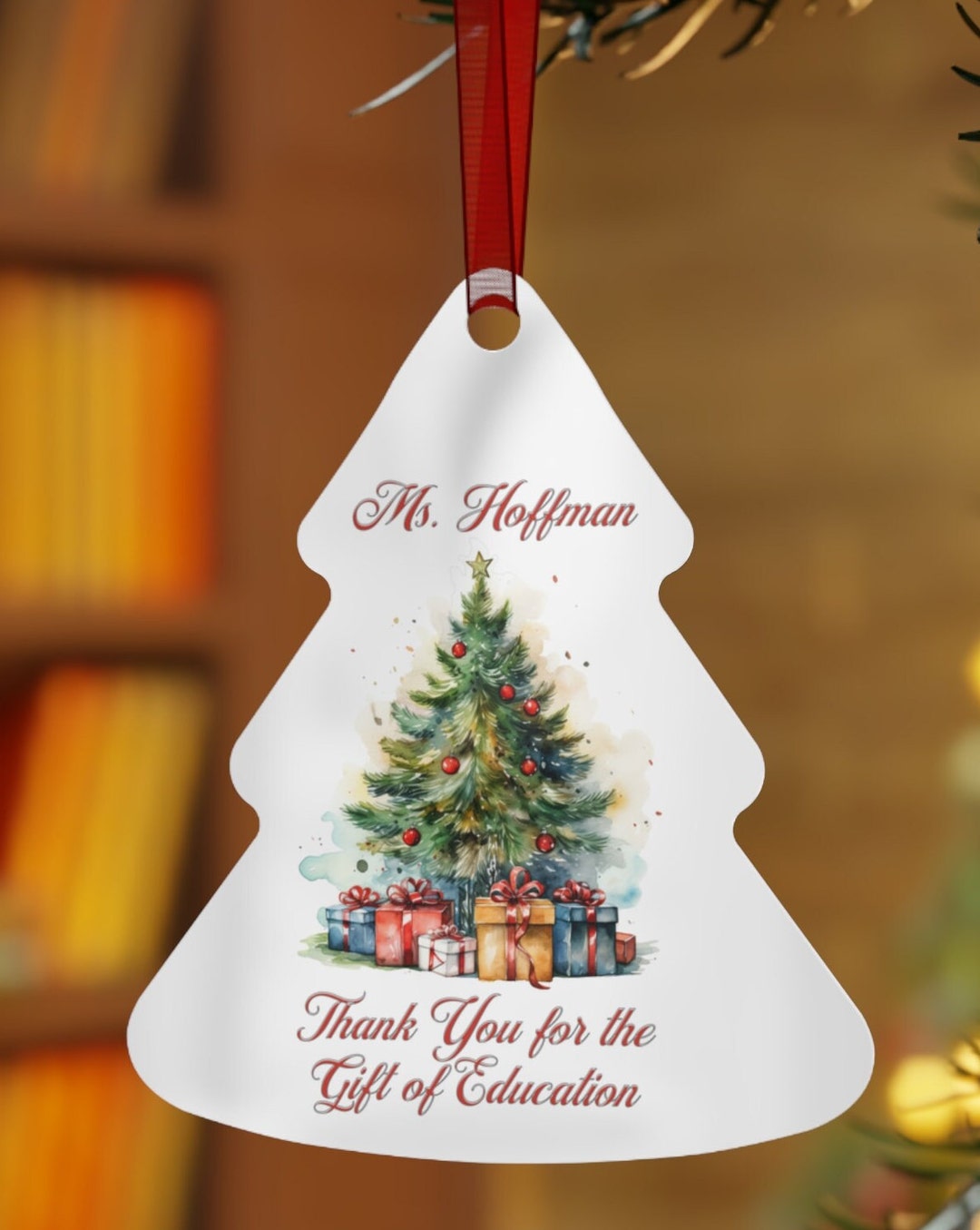 PERSONALIZED TEACHER Christmas Gift Metal Ornament Etsy