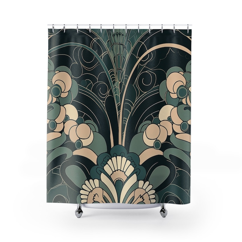 Art Deco Shower Curtain Home Decor Bathroom Decor Etsy