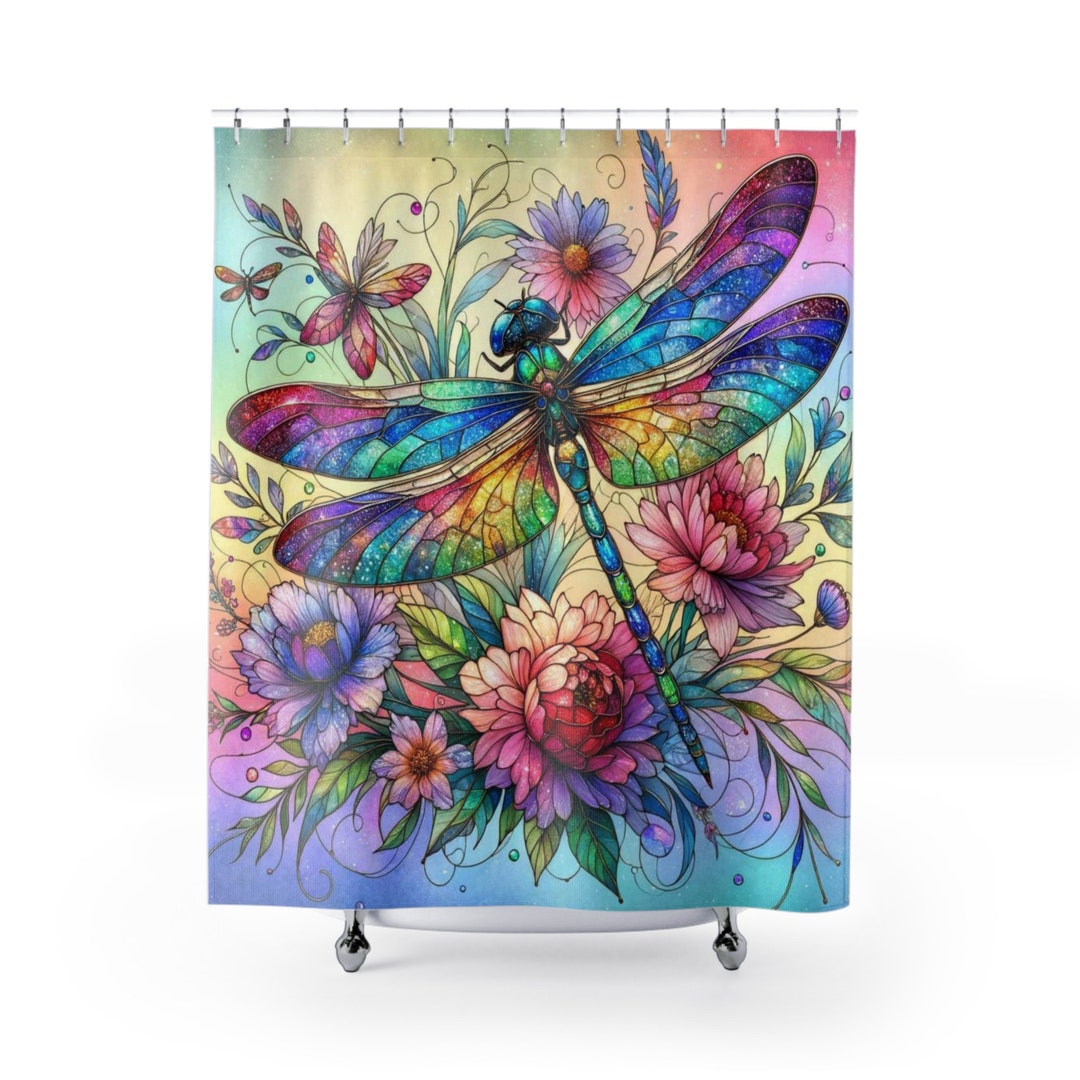 Dragonfly Glow Shower Curtain NCU0DDK2568