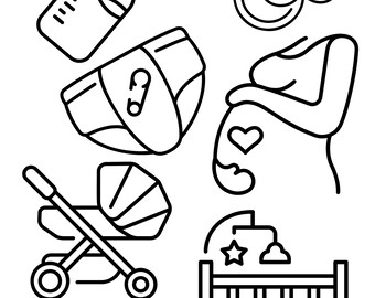 cute homework clipart black and white Baby Theme SVG Instant Download, Clipart, Files for Cricut