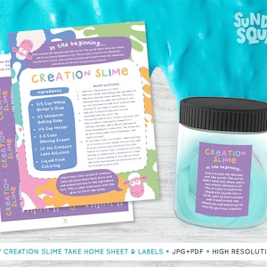 Printable Creation Slime Activity Resource God's Creation Children Kids Sunday School Church Bible Slime DIY Slime Craft Printable