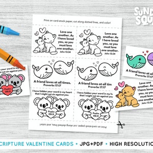Printable Scripture Valentine Cards Coloring God is Love Children Kids Sunday School Church Bible Printable Valentine Holiday